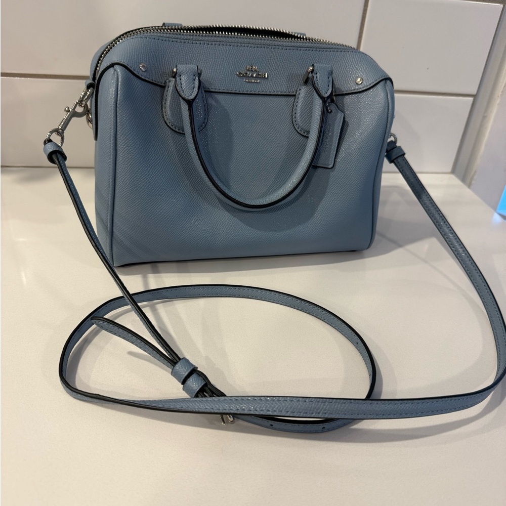 Coach Mini Satchel Crossbody Bag in Light Blue